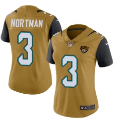 Women's Nike Jacksonville Jaguars #3 Brad Nortman Limited Gold Rush Vapor Untouchable NFL Jersey