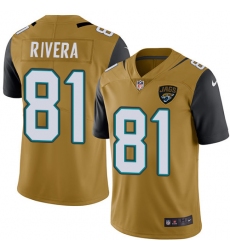 Men's Nike Jacksonville Jaguars #80 Mychal Rivera Limited Gold Rush Vapor Untouchable NFL Jersey