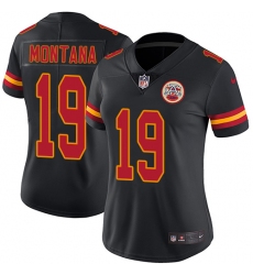 Women's Nike Kansas City Chiefs #19 Joe Montana Limited Black Rush Vapor Untouchable NFL Jersey