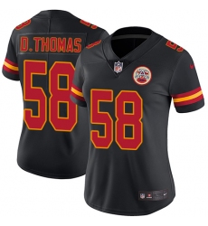 Women's Nike Kansas City Chiefs #58 Derrick Thomas Limited Black Rush Vapor Untouchable NFL Jersey