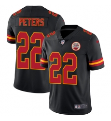 Men's Nike Kansas City Chiefs #22 Marcus Peters Limited Black Rush Vapor Untouchable NFL Jersey