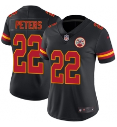 Women's Nike Kansas City Chiefs #22 Marcus Peters Limited Black Rush Vapor Untouchable NFL Jersey