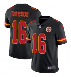 Men's Nike Kansas City Chiefs #16 Len Dawson Limited Black Rush Vapor Untouchable NFL Jersey