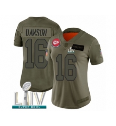 Women's Kansas City Chiefs #16 Len Dawson Limited Olive 2019 Salute to Service Super Bowl LIV Bound Football Jersey