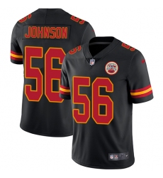 Men's Nike Kansas City Chiefs #56 Derrick Johnson Limited Black Rush Vapor Untouchable NFL Jersey