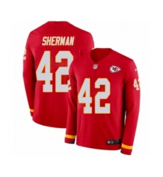 Men's Nike Kansas City Chiefs #42 Anthony Sherman Limited Red Therma Long Sleeve NFL Jersey