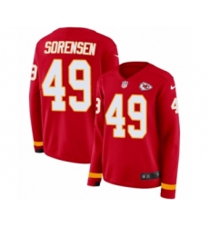 Women's Nike Kansas City Chiefs #49 Daniel Sorensen Limited Red Therma Long Sleeve NFL Jersey