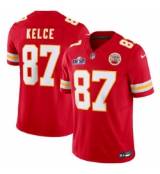Men's Kansas City Chiefs #87 Travis Kelce Red 2023 F U S E Vapor Untouchable Limited Stitched 2024 Super Bowl LVIII Jersey