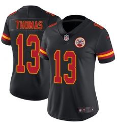 Women's Nike Kansas City Chiefs #13 De'Anthony Thomas Limited Black Rush Vapor Untouchable NFL Jersey