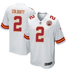 Men's Nike Kansas City Chiefs #2 Dustin Colquitt Game White NFL Jersey