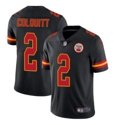 Men's Nike Kansas City Chiefs #2 Dustin Colquitt Limited Black Rush Vapor Untouchable NFL Jersey