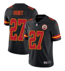 Youth Nike Kansas City Chiefs #27 Kareem Hunt Limited Black Rush Vapor Untouchable NFL Jersey