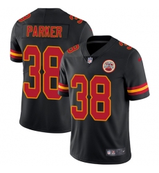 Youth Nike Kansas City Chiefs #38 Ron Parker Limited Black Rush Vapor Untouchable NFL Jersey