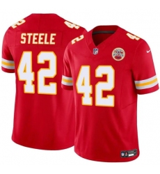 Men's Kansas City Chiefs #42 Carson Steele Red F.U.S.E. Vapor Untouchable Limited Football Stitched Jersey