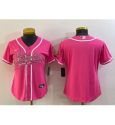 Women's Kansas City Chiefs Blank Pink With Patch Cool Base Stitched Baseball Jersey