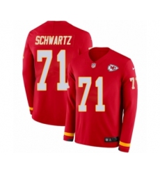 Youth Nike Kansas City Chiefs #71 Mitchell Schwartz Limited Red Therma Long Sleeve NFL Jersey