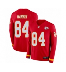 Men's Nike Kansas City Chiefs #84 Demetrius Harris Limited Red Therma Long Sleeve NFL Jersey