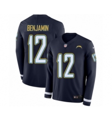 Men's Nike Los Angeles Chargers #12 Travis Benjamin Limited Navy Blue Therma Long Sleeve NFL Jersey